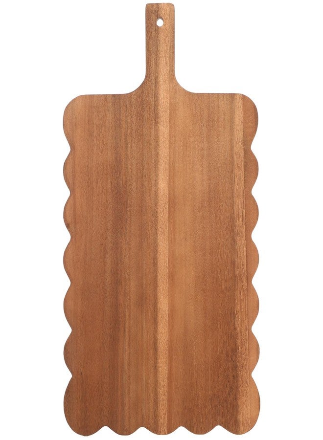 Novabright Scalloped Shaped Wood Cutting Board Wooden Serving Tray Farmhouse Kitchen Decoration for Holiday Party Accessories Table Home Shelf Dining Room Gifts(dark Brown, 1 Pcs) - Image 1