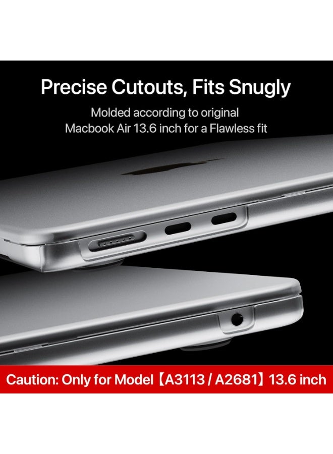 VKL حافظة متوافقة لجهاز MacBook Air مقاس 13.6 بوصة طراز M4 M3 M2 إصدار 2025 2024-2022 A3420 A3113 A2681، غلاف صلب بلاستيكي واقي متين لجهاز MacBook Air M2 مقاس 13 بوصة - شفاف غير لامع - Image 4