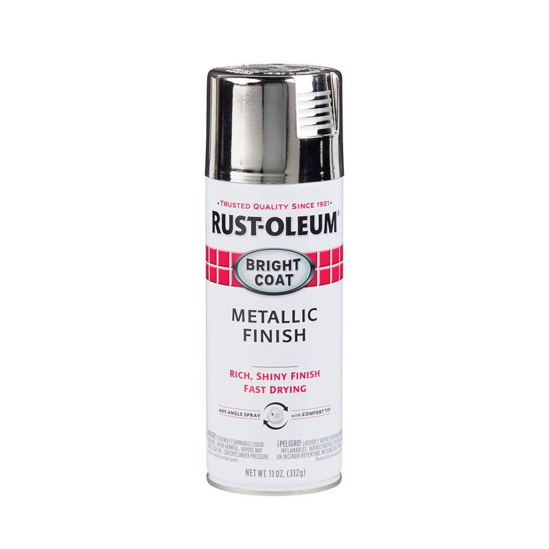 Rust-Oleum 7718830 Stops Rust Bright Coat Metallic Spray Paint, 11 Oz, Chrome (Pack of 1) - Image 1