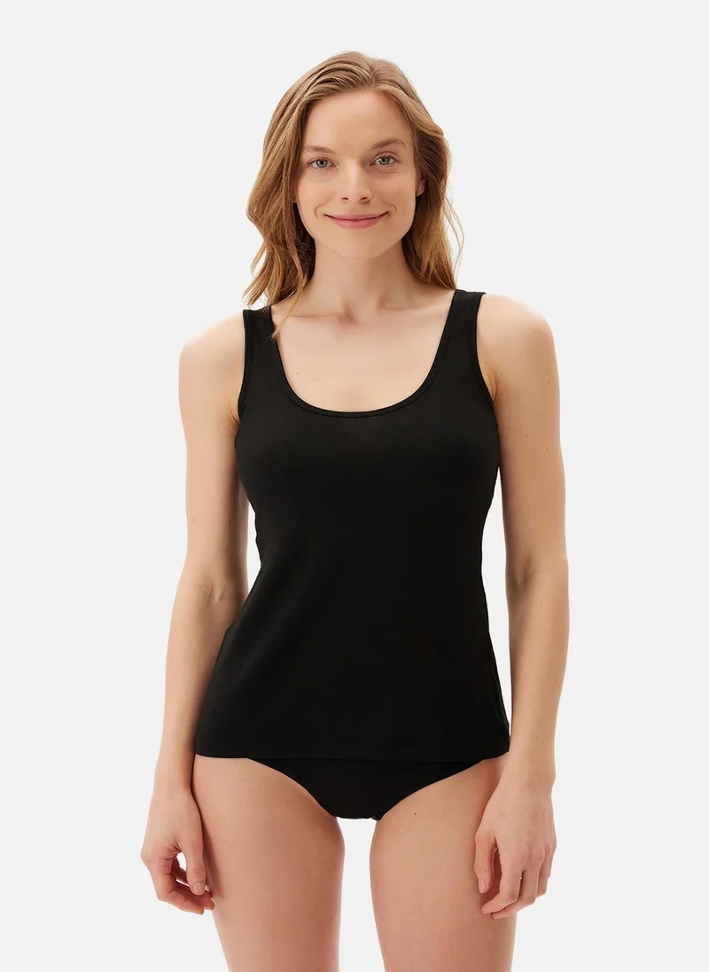 داجي كاميسول بياقة مربعة بحمالات رفيعة ثابتة من المودال