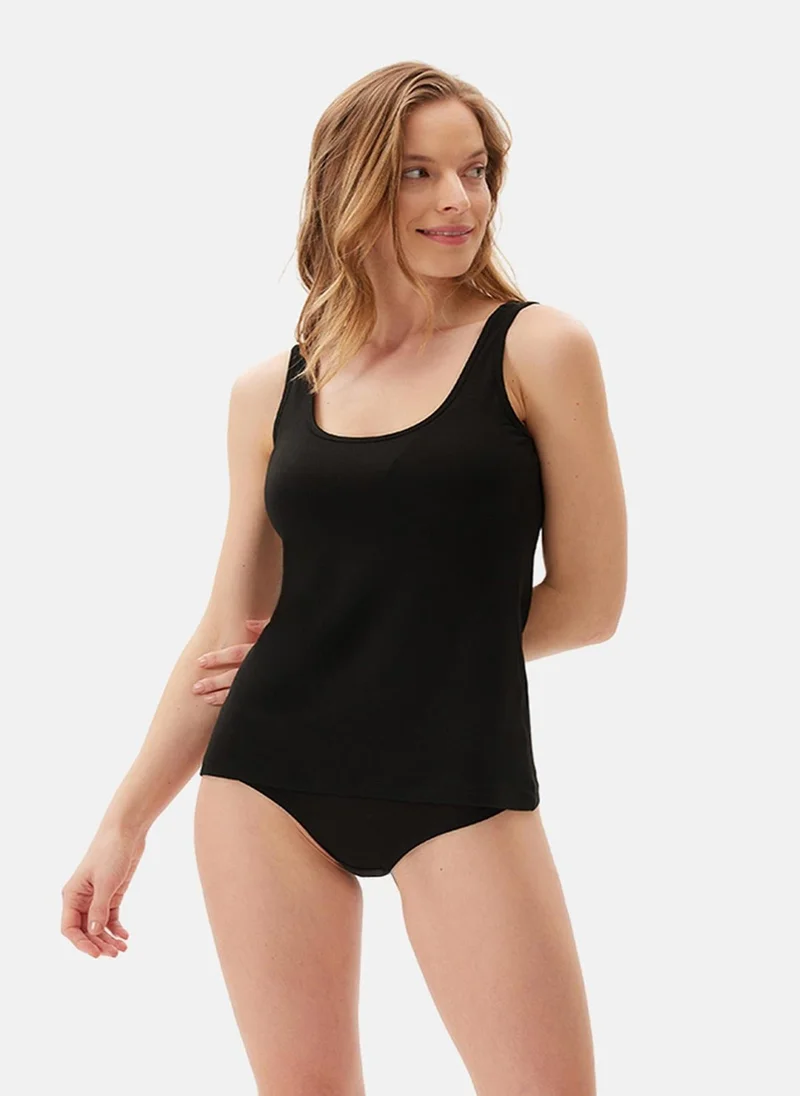 داجي كاميسول بياقة مربعة بحمالات رفيعة ثابتة من المودال