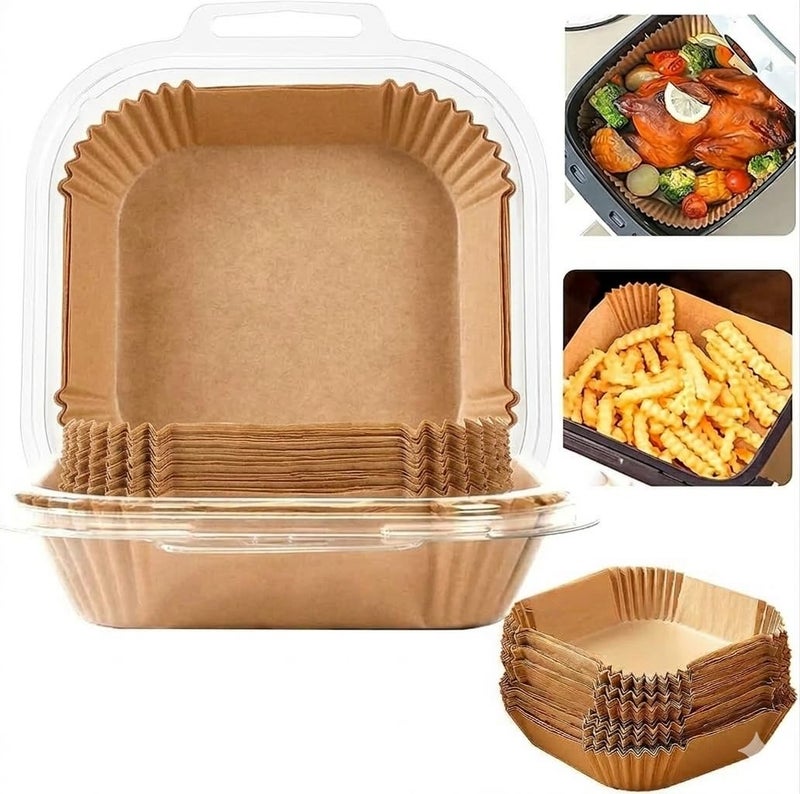 Niwlix 100 Pcs Air Fryer Paper Sheets, Disposable Paper Liner for Microwave, Oil-Proof Non-Stick Parchment Paper for Air Fryer, Baking, Cooking, Microwave and Roasting - Image 5