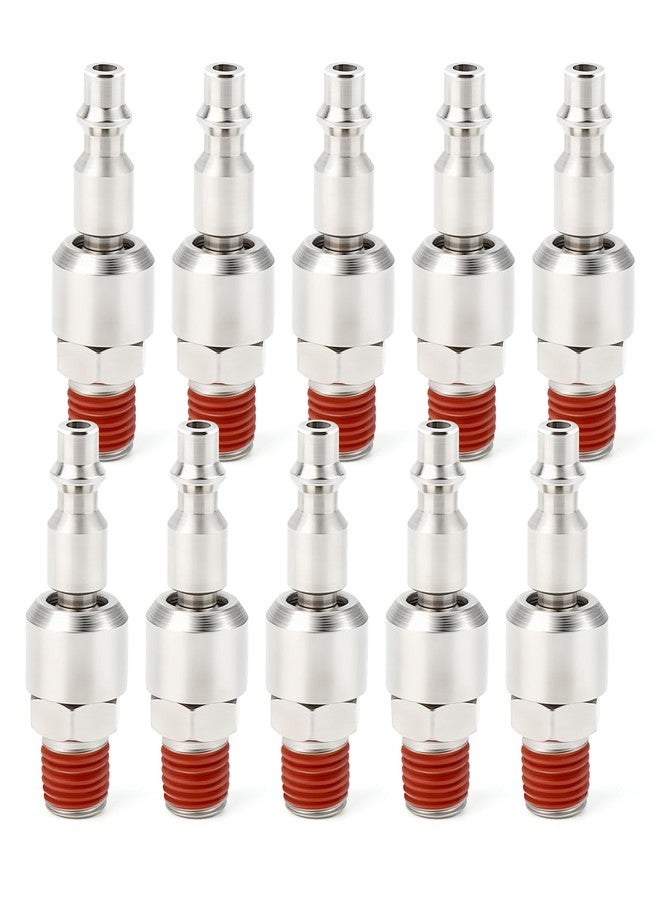 TAISHER 1/4" Swivel Air Plug, 10-Pack Industrial Swivel Coupler and Plug, 1/4-Inch NPT Male Thread, Air Hose Fittings - Image 1