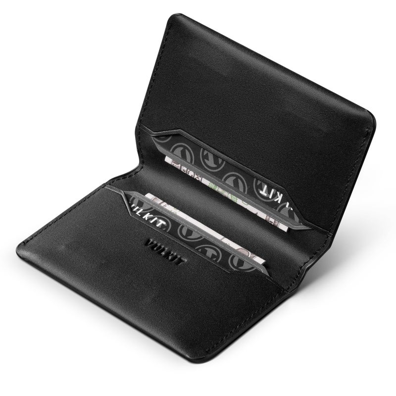 VULKIT Slim Minimalist Card Holder RFID Blocking Leather Credit Card Holder Front Pocket Wallet Magnetic Closure - Image 1