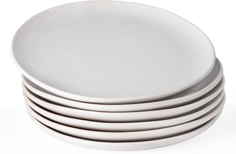 Famiware famiware Moonlight Dinner Plates Set of 6 105 Inch Plates Set Serving Dish Sets for Kitchen Stoneware Dinnerware Plate for Housewarming Wedding Microwave and Dishwasher Safe White  - Image 1