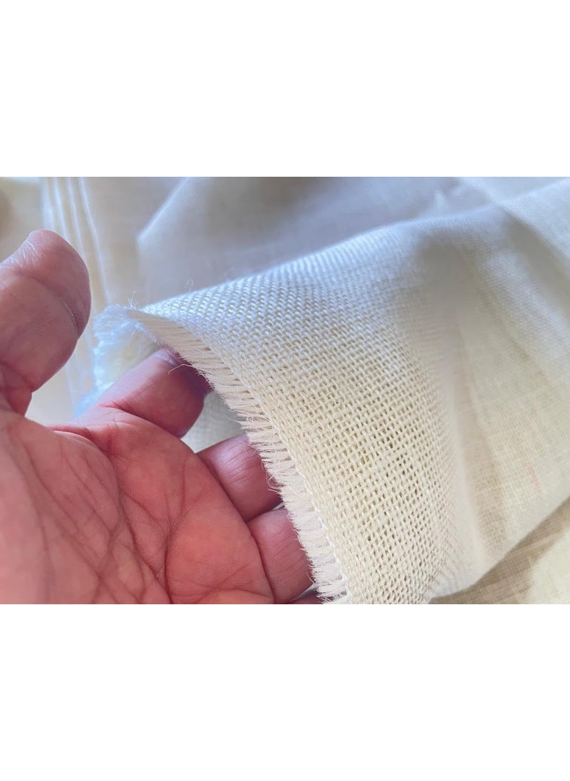 OMX OMX Jute Hessian Burlap Cloth Fabric 3 Meter Long 51 Width NonLaminated Threading13x13 PSI for Jute Bags Art Craft Home Decor Matting Runner White  - Image 1