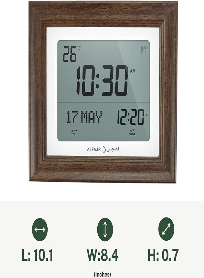 ALFAJR Automatic Worldwide Digital Azan/Athan/Nimaz Prayer Wall and Desk White Clock CF-19 with Detachable Frame (Sepia) - Image 5
