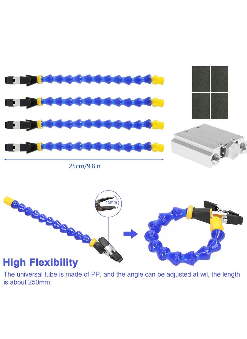 Soldering Helping Hands Clamp, 4 Soldering Arms with Adjustable Vise Clip, Non-Slip Base, for DIY Soldering,Assembly, Repair, Modeling, Hobby