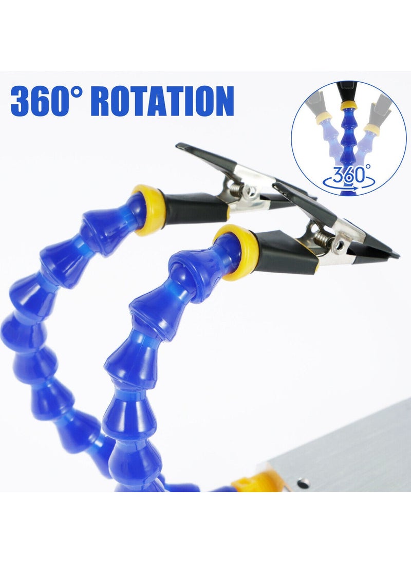 Soldering Helping Hands Clamp, 4 Soldering Arms with Adjustable Vise Clip, Non-Slip Base, for DIY Soldering,Assembly, Repair, Modeling, Hobby