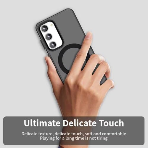 Elzzi Magnetic Case for Samsung Galaxy A56/A36 5G Cover, Compatible with MagSafe Slim Fit Shockproof Translucent Matte Hard PC Back Cover with Protective Bumper for Men & Women (Black) - Image 5