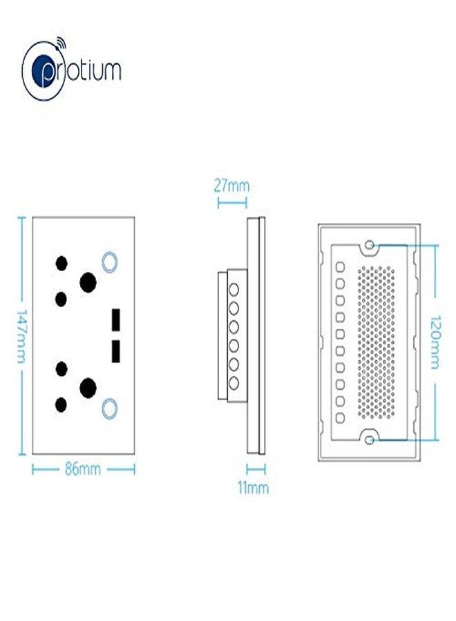 Protium Smart Touch Combo Switch, WiFi Switch Compatible with Alexa, Google Home, IFTTT & Smart life App (Dual Socket+ Dual USB, Black) - Image 5
