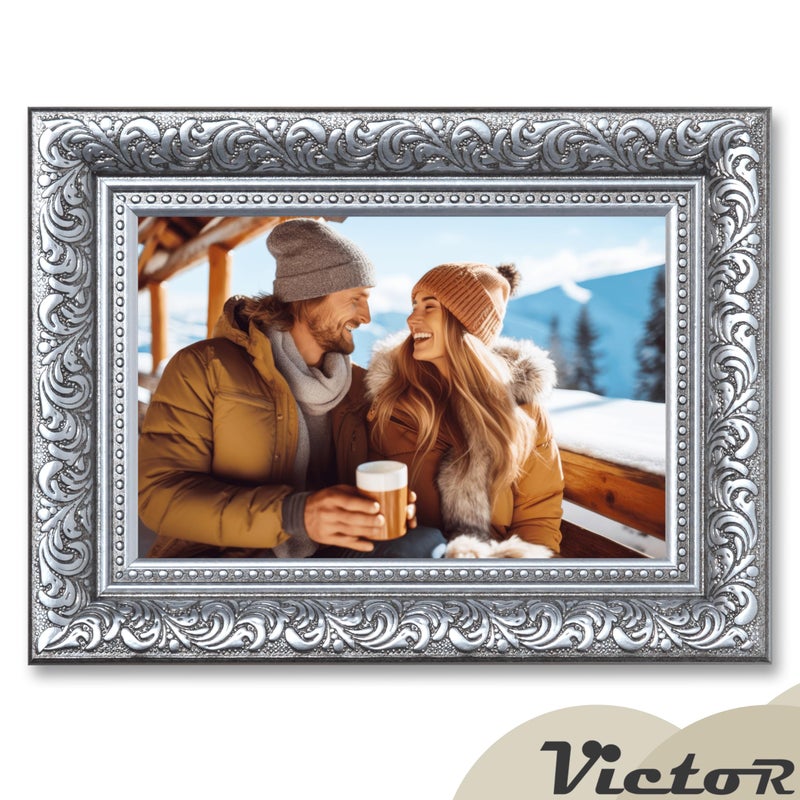 VictoR 4x6 Picture Frame Rubens Black Silver - Picture Frames 4x6 - with Shutterproof Acrylic Glass - Antique Frames - Black Frame 4 by 6 - Image 5