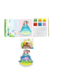 Excefore Creative Puzzle Puncture Painting, DIY  Poking Painting, Fabric Art Frenzy Fashion Design Drawing Book with Watercolor Painting, Stickers, Poking, DIY Craft Kit (Dream World)  - Image 1