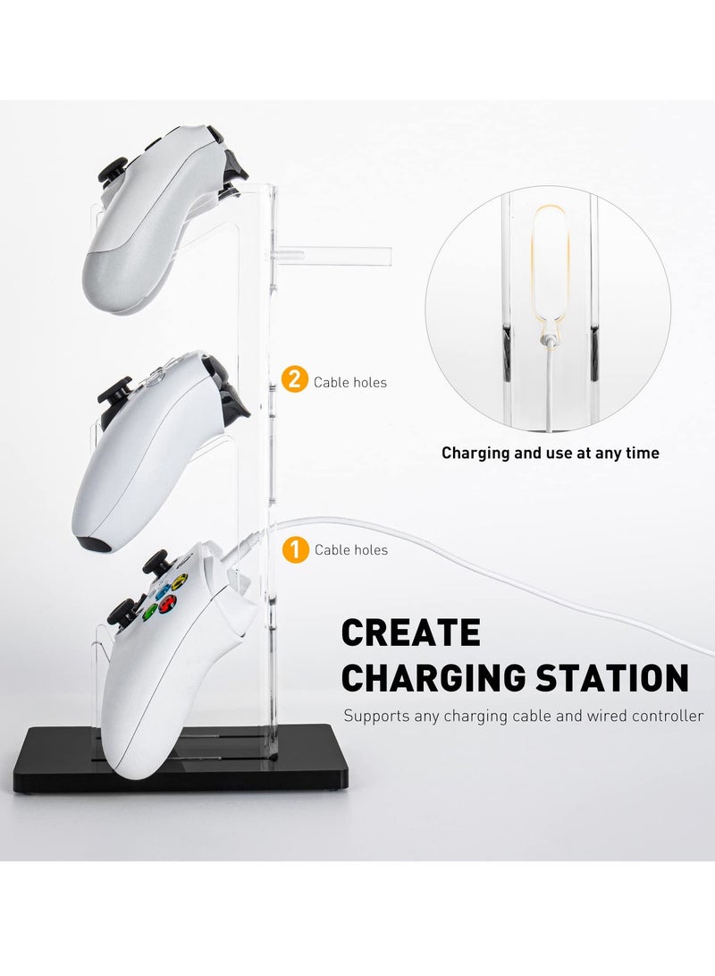 Dovva Universal 3 Tier Controller Stand and Headset Holder Game Accessories Storage Bracket for PS5 Pro / Xbox ONE/Switch/Playstation 5 / PS5 Slim / PS4, Controller Holder Headset Stand Gaming Accessories Black - Image 4