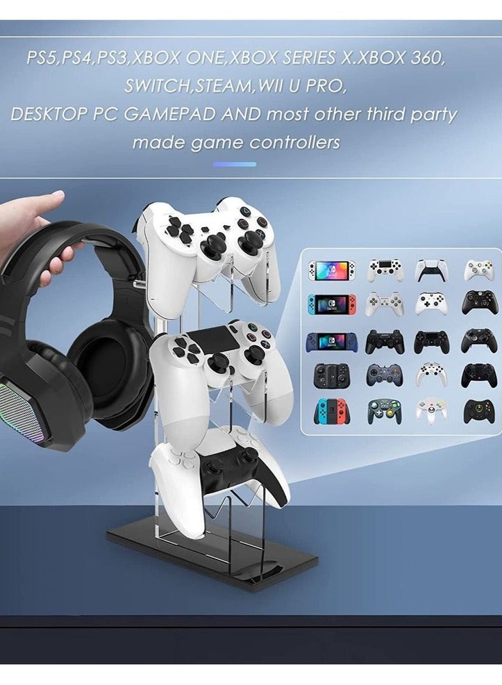Dovva Universal 3 Tier Controller Stand and Headset Holder Game Accessories Storage Bracket for PS5 Pro / Xbox ONE/Switch/Playstation 5 / PS5 Slim / PS4, Controller Holder Headset Stand Gaming Accessories Black - Image 5