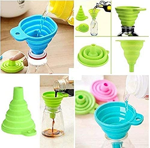 QUALIZA Silicone Oil FunnelSilicone Spatula2 Oil Bottle Vinegar Storage Dispenser 500 mlPack of 5 Combo - Image 2