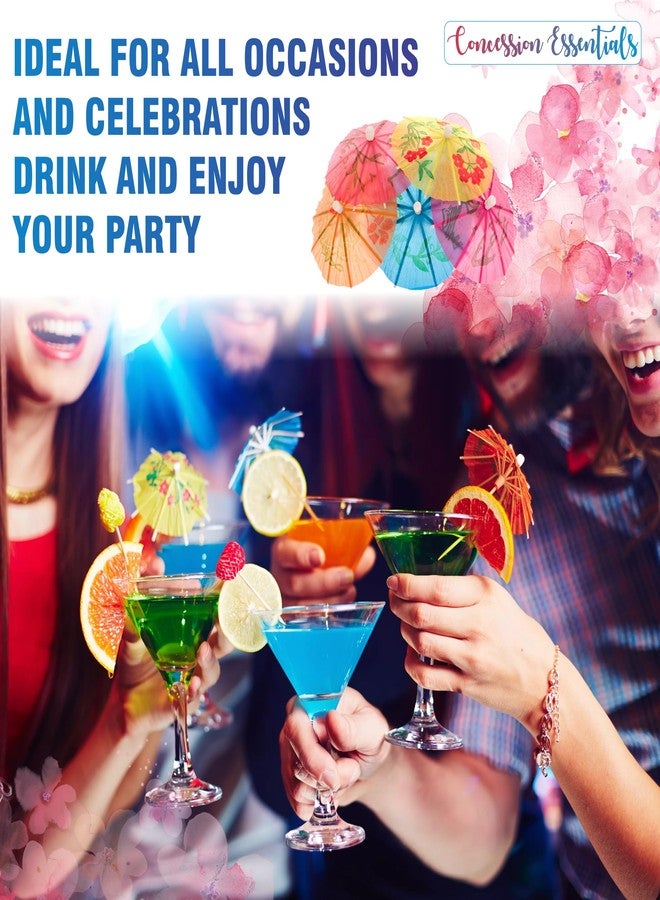 Concession Essentials 4" Cocktail Umbrella Parasol Tooth Picks - Package of 150ct - Image 4