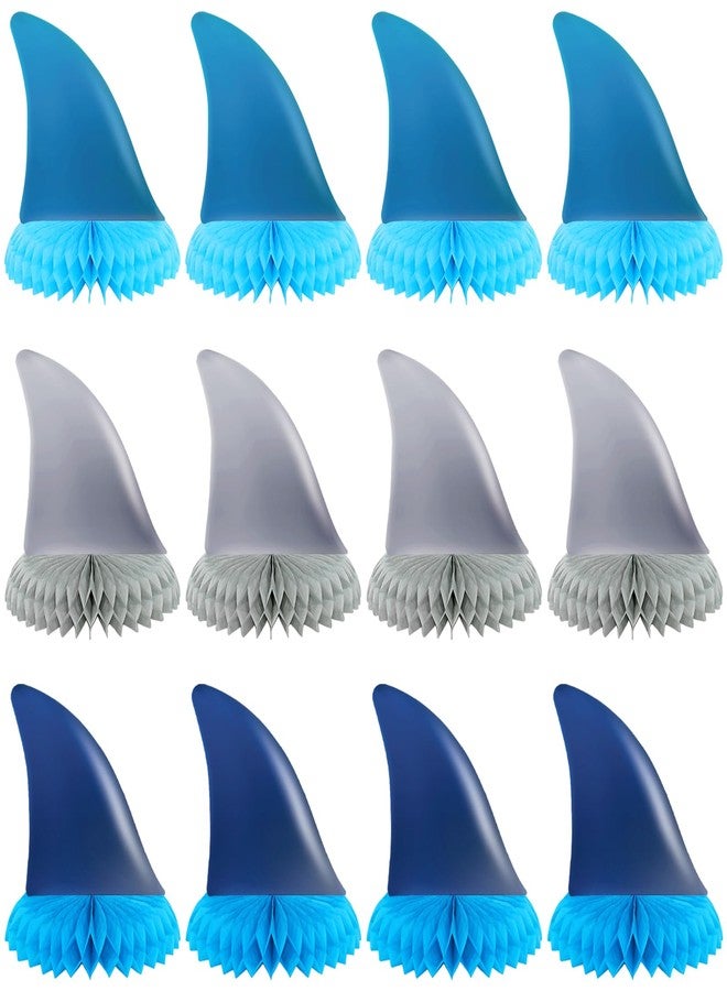 Weekgrat 12 قطعة من زينة حفلات أعياد الميلاد على شكل سمكة قرش، تتضمن زينة على شكل زعنفة قرش على شكل قرص العسل، وزينة طاولة على شكل زعنفة قرش، وزينة طاولة على شكل سمكة قرش، وزينة طاولة علوية لحفلات صيفية مستوحاة من المحيط. - Image 1