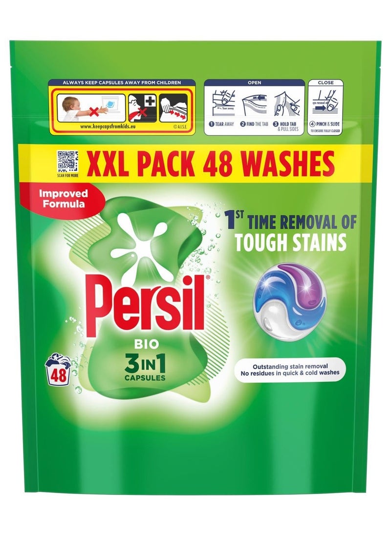 Persil PersilXL 3 in 1 Washing Capsules  Stain Removal with No Residues  Washing Pods 48 Washes 