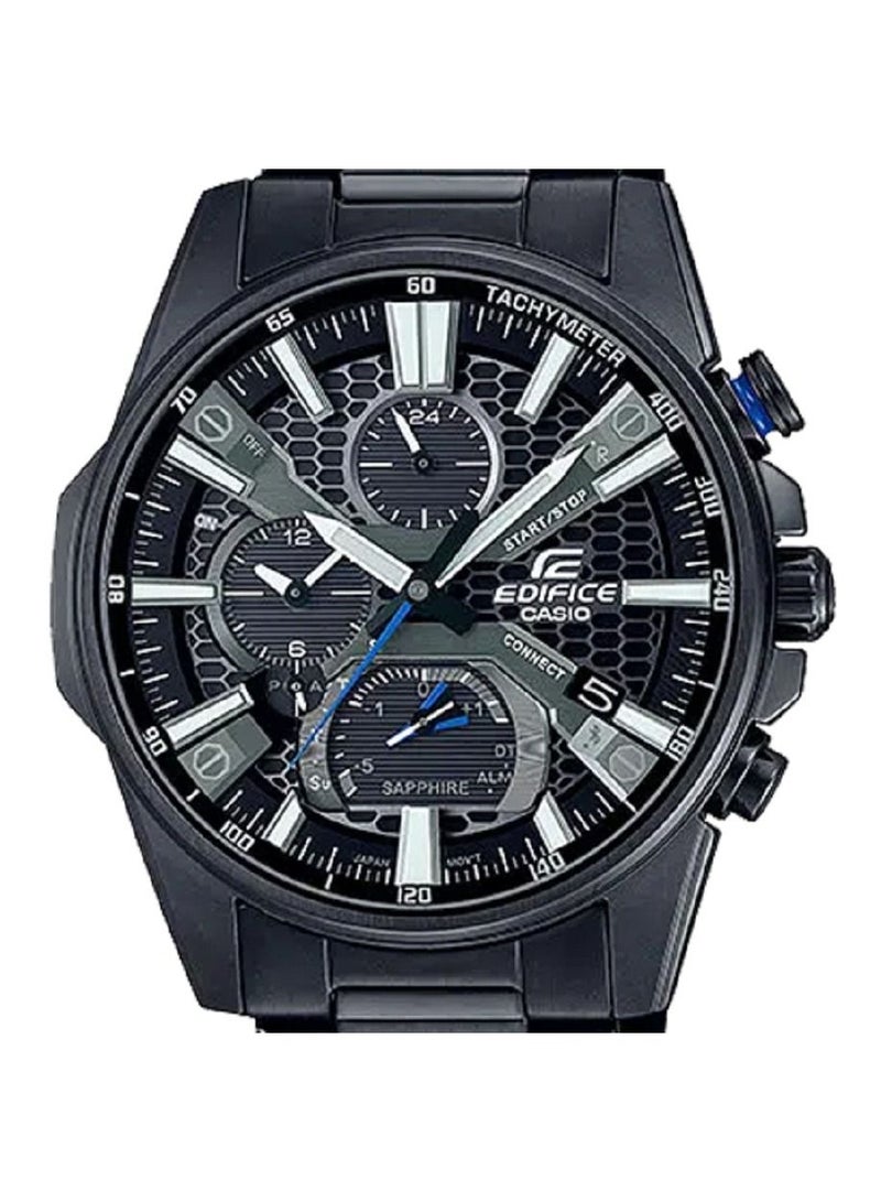 كاسيو Casio Edifice Smartphone Link Men Solar Power Black Dial Stainless Steel Black مطلي بطلاء مؤين حزام EQB-1200DC-1ADR. - Image 3