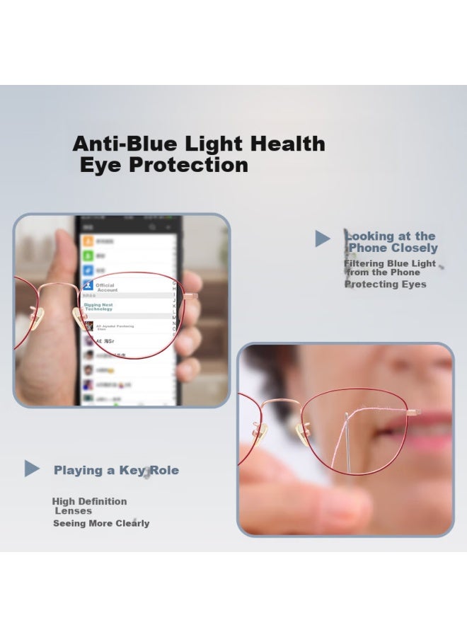 Pulais Reading Gl For Women, Imported Ultra-light Anti-aging Blue Light Blocking High Definition Premium Comfortable Presbyopic Gl 9041 150 Degrees - Image 2