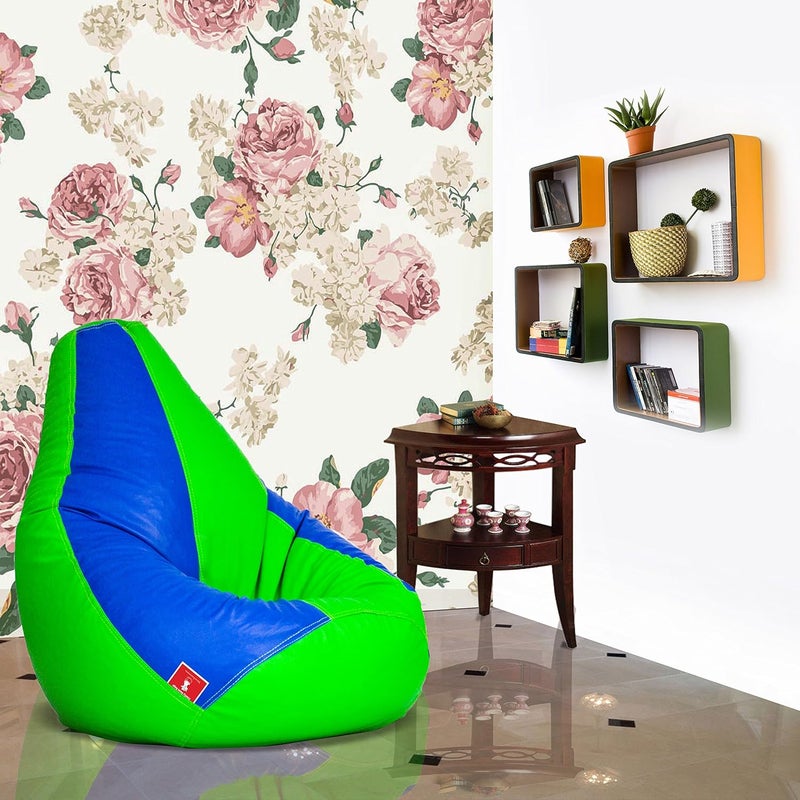 ComfyBean Bean Bag Cover Without Fillers Bean Bag Size Jumbo Color Blue Lt Green - Image 1