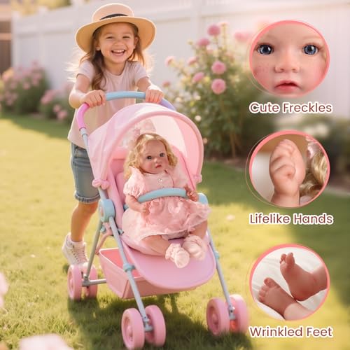 BABESIDE Reborn Baby Dolls Girl with Freckles 20 Inch Lifelike Newborn Real Life Realistic Doll Soft Vinyl and Cloth Body Baby Dolls with Toy  Gift Box for Kids Age 3 - Image 5