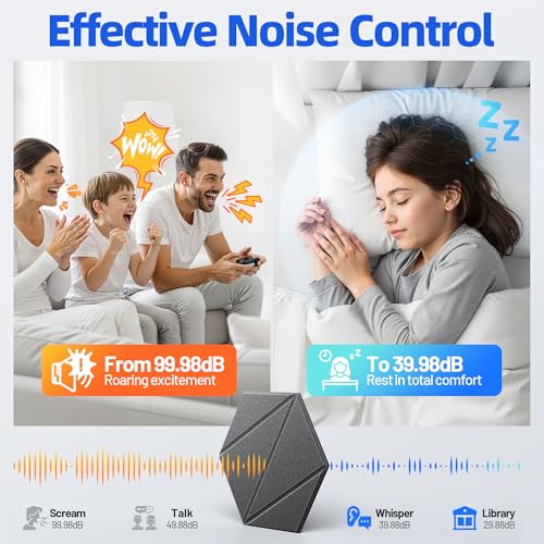 ZonaSonic 12 Pack Acoustic Panels with Self-Adhesive 12"X10"X0.4" Sound Proof Foam Panels for Walls, High Density Soundproof Wall Panels, Z-Line Hexagon Sound Dampening Panels for Home Studio Decor Office-Black - Image 2