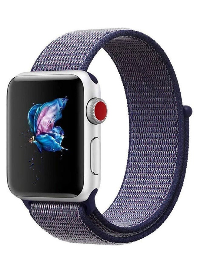 Woven Nylon Apple Watch Sport Loop Band Royal Blue - Image 4