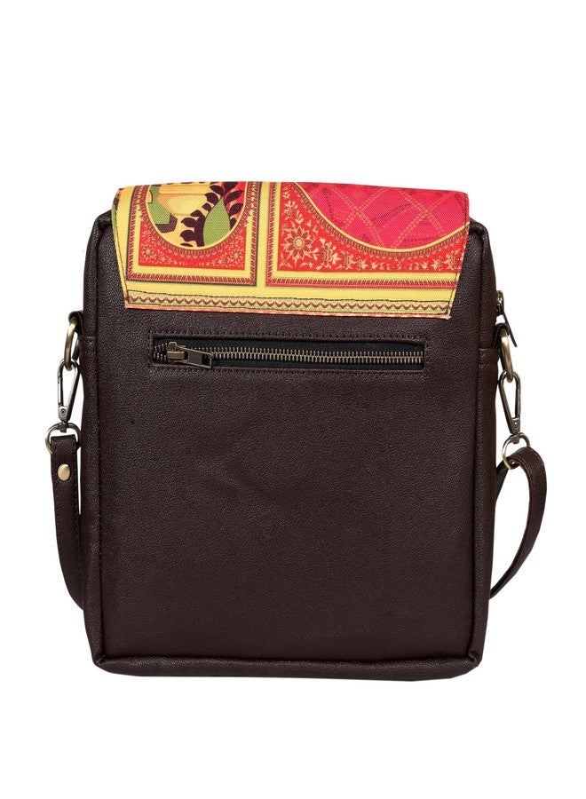 Fatfatiya Auto Rickshaw, Elephant & Floral Art Sling Bag - Vibrant, Cultural & Handcrafted | Vegan Leather - Image 2