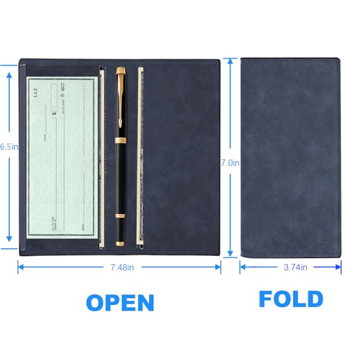 CASMONAL Premium Leather Checkbook Cover for Men and Women Checkbook Holder Wallet RFID Blocking - Image 4