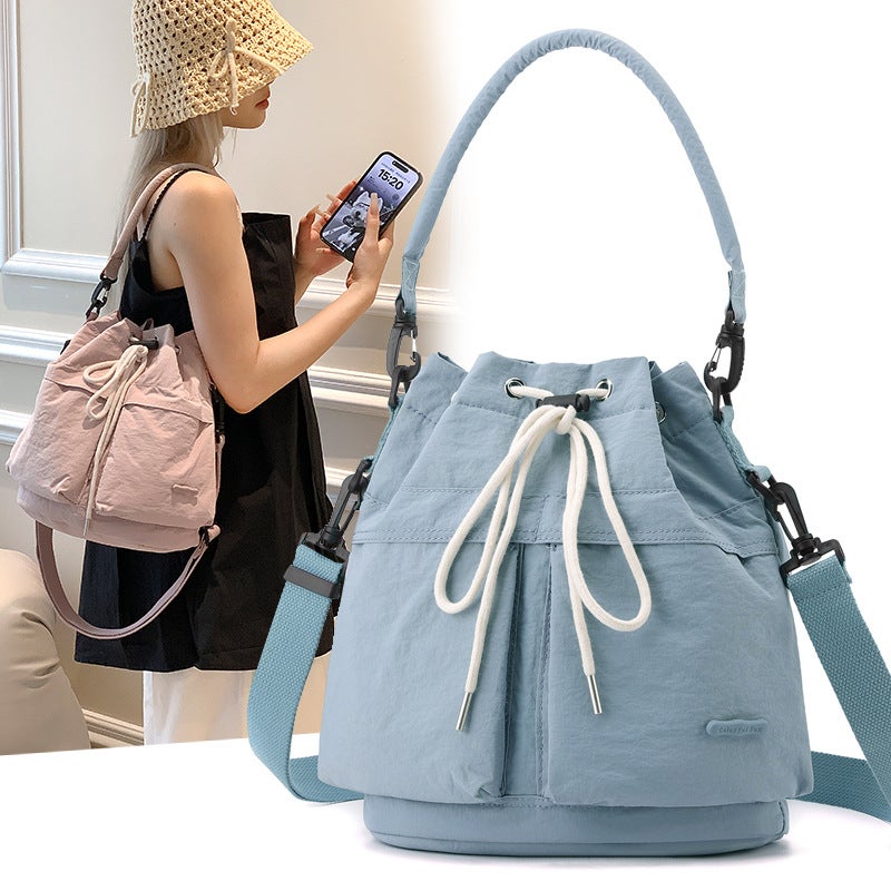 Colorful Fox Korean Niche Design Women'S Nylon Cloth Shoulder Crossbody Handbag Commuter Bucket Bag - Image 2
