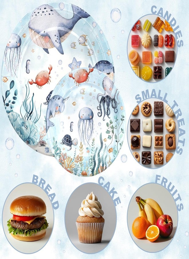 Celee Under the Sea Party Supplies for 20 Guests - Ocean Themed Birthday Party Plates, Napkins, and Blue Forks - Disposable Underwater Animal Tableware for Kids’ Birthday or Baby Shower - Image 4