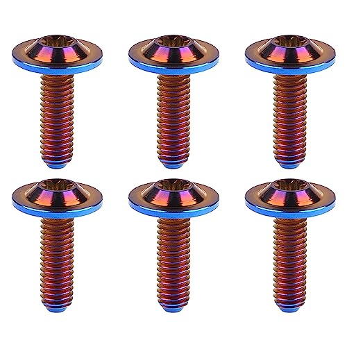 Wanyifa Titanium Torx Head M6 x15 20mm Bolt Screw for Bicycle Motorcycle Car Modification Pack of 6 (Fire Burning Blue, M6x20mm) - Image 1
