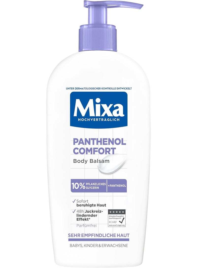 Mixa Panthenol Comfort Body Balm Itch Relief and Soothing Balm with Panthenol and Vegetable Glycerine for Sensitive Skin 250ml
