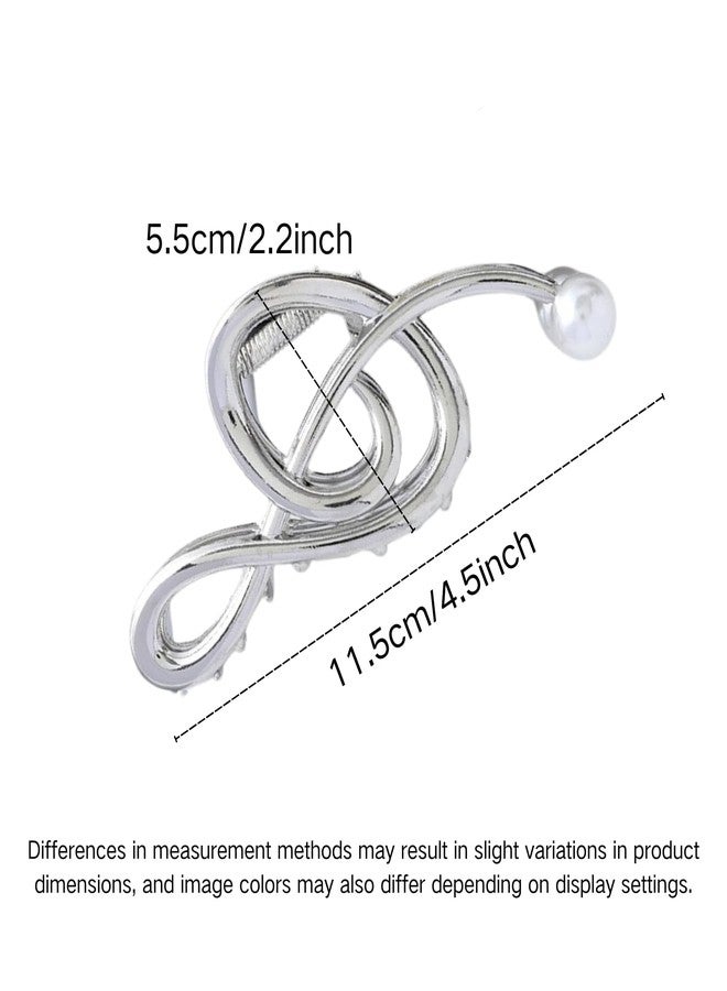 Jacnkb Music Note Hair Clips Metal Music Note Hair Claw Clips Musical Score Hair Claws With Pearl Large Clef Claw Clip Strong Hold Nonslip Hair Jaw Clip for Thin Thick Hair Stylish Hair Accessories for Women - Image 5