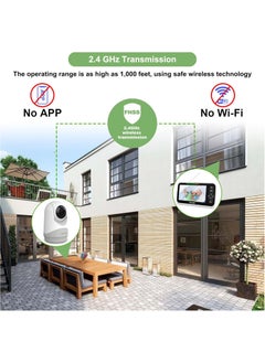 Okaidi OKAIDI Baby Monitor with Camera and Audio, 5" Large Screen with 30-Hour Battery, 1000ft Range Video Baby Monitor, Remote Pan-Tilt-Zoom Baby Monitor No WiFi, Night Vision, VOX, 2-Way Talk, 8 Lullabies  - Image 5