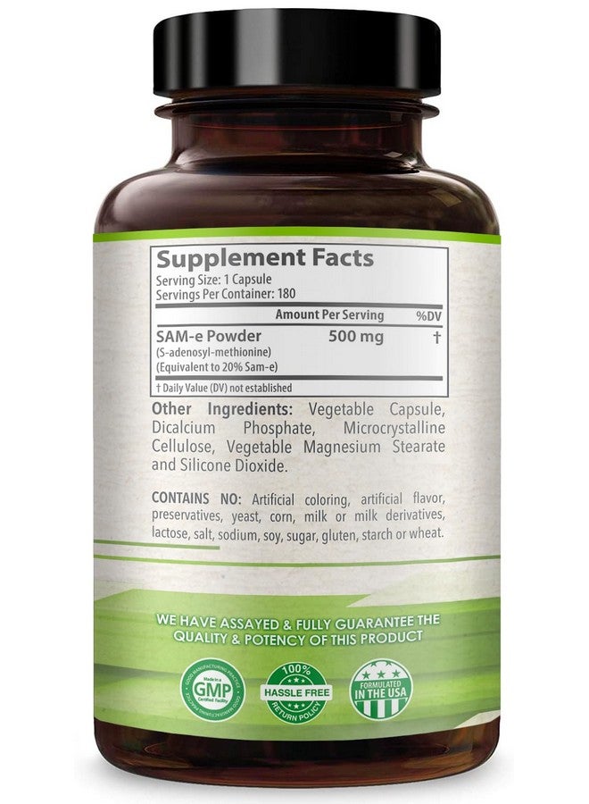 HealthyWayRx HealthyWayRx 500mg SAM-e Supplement - High Strength 500mg S-Adenosyl-L-Methionine Capsules for Joint Brain Liver and Mood Support - Non-GMO High Absorption Same Supplement (180 Servings)  - Image 2