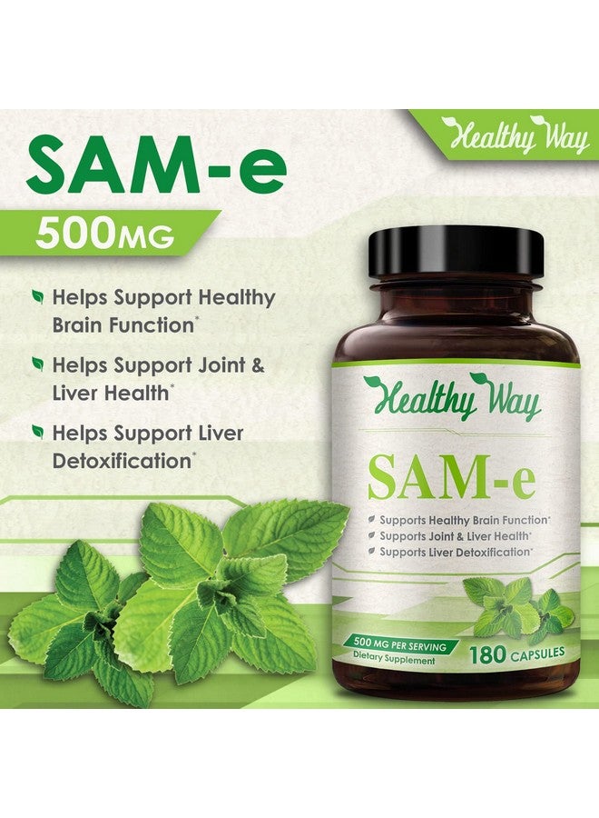 HealthyWayRx HealthyWayRx 500mg SAM-e Supplement - High Strength 500mg S-Adenosyl-L-Methionine Capsules for Joint Brain Liver and Mood Support - Non-GMO High Absorption Same Supplement (180 Servings)  - Image 4