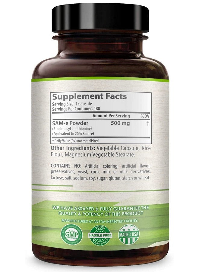 HealthyWayRx HealthyWayRx 500mg SAM-e Supplement - High Strength 500mg S-Adenosyl-L-Methionine Capsules for Joint Brain Liver and Mood Support - Non-GMO High Absorption Same Supplement (180 Servings)  - Image 3