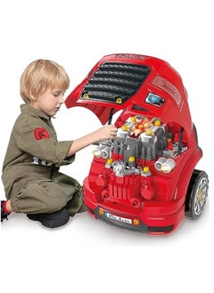 Motor Mechanic Engine Repair Toy Kids Big Truck Head Auto Service Fix Car Station Premium Take Apart Workshop Playset With Lights Sounds