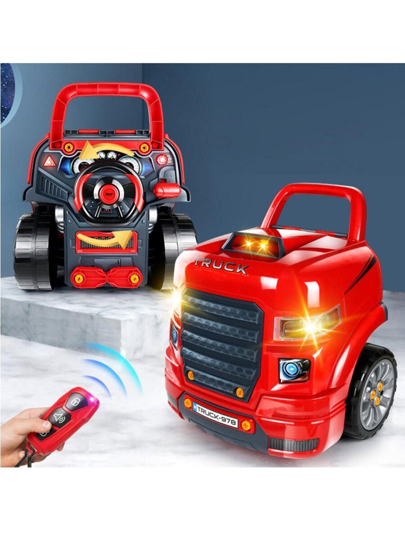 Generic - Motor Mechanic Engine Repair Toy Kids Big Truck Head Auto Service Fix Car Station Premium Take Apart Workshop Playset With Lights Sounds - Image 1