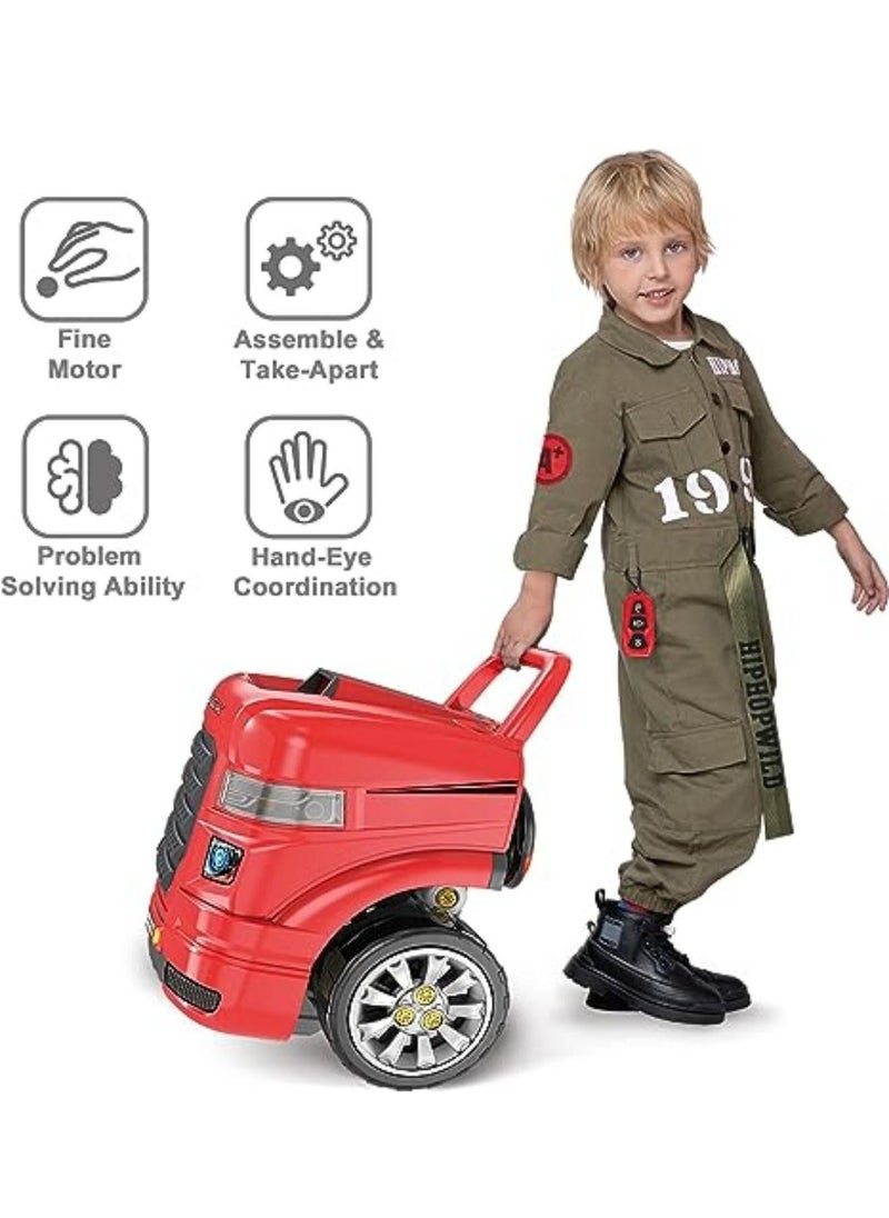 Generic - Motor Mechanic Engine Repair Toy Kids Big Truck Head Auto Service Fix Car Station Premium Take Apart Workshop Playset With Lights Sounds - Image 1
