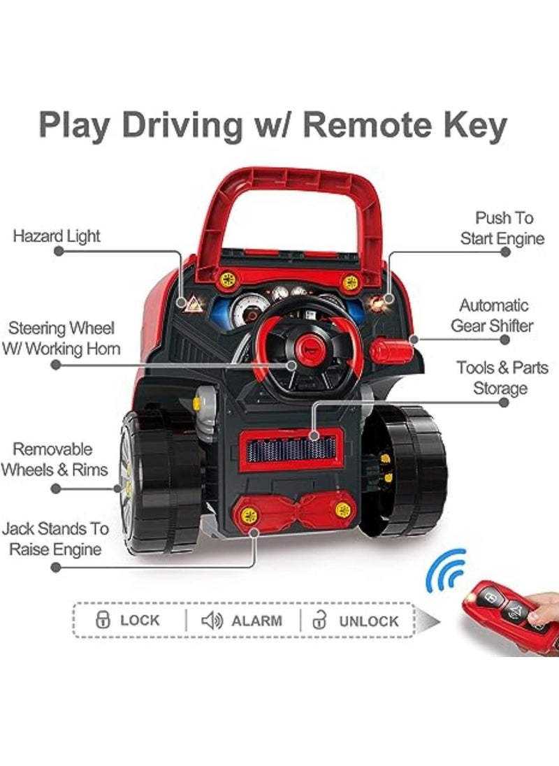 Generic - Motor Mechanic Engine Repair Toy Kids Big Truck Head Auto Service Fix Car Station Premium Take Apart Workshop Playset With Lights Sounds - Image 1