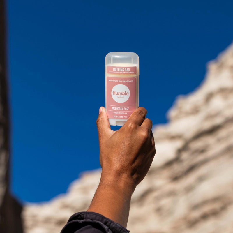 HUMBLE SIMPLE AND TRUE. HUMBLE BRANDS Original Formula Aluminum-free Deodorant. Long Lasting Odor Control with Baking Soda and Essential Oils, Moroccan Rose, 2.5 oz, 3 Pack - Image 5