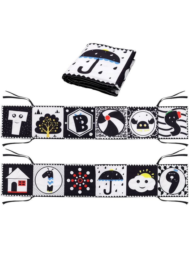 NIBEMINENT Baby Early Education Cloth Book Black and White High Contrast Sensory Toys 0-6 Months Boy / Girl's Torn Three-dimensional Bed Surround Sound - Image 1