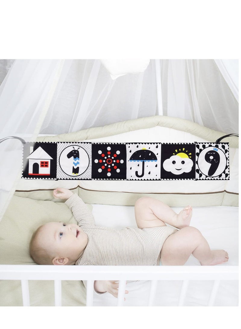 NIBEMINENT Baby Early Education Cloth Book Black and White High Contrast Sensory Toys 0-6 Months Boy / Girl's Torn Three-dimensional Bed Surround Sound - Image 2