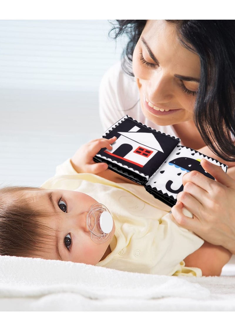 NIBEMINENT Baby Early Education Cloth Book Black and White High Contrast Sensory Toys 0-6 Months Boy / Girl's Torn Three-dimensional Bed Surround Sound - Image 5