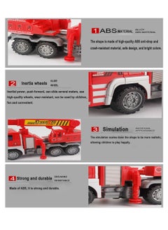 Inder 4 pcs Children's Fire Fighting Truck Toy Set Large Fall-Resistant Fire Rescue Fire Fleet Trucks Alloy Pull-Back High Simulation Traffic Toy Series for Boys Kids Children  - Image 2