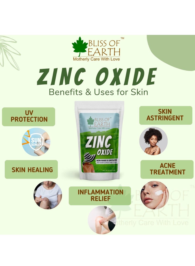 Bliss of Earth 4 oz Zinc Oxide Powder Non Nano & Uncoated for Skin Face, Cosmetic & DIY Product 113Gm - Image 2